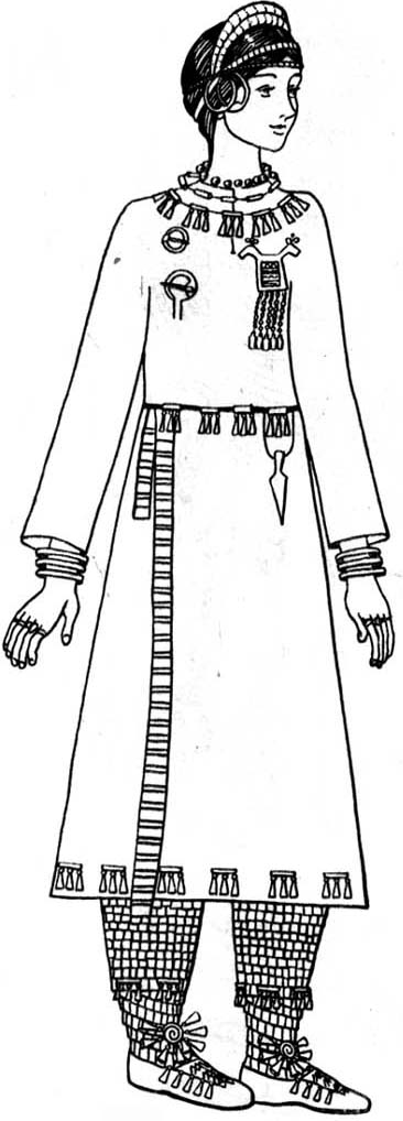 Рисунок древних костюмов