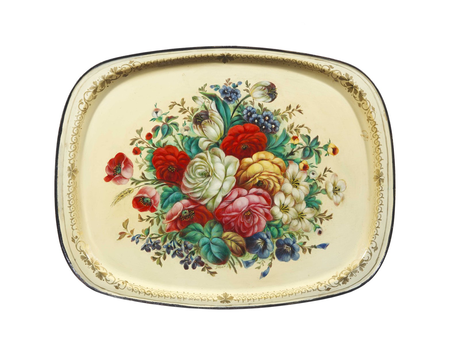 А.П. Гогин. Поднос. 1975 Россия, Московская обл., д. Жостово