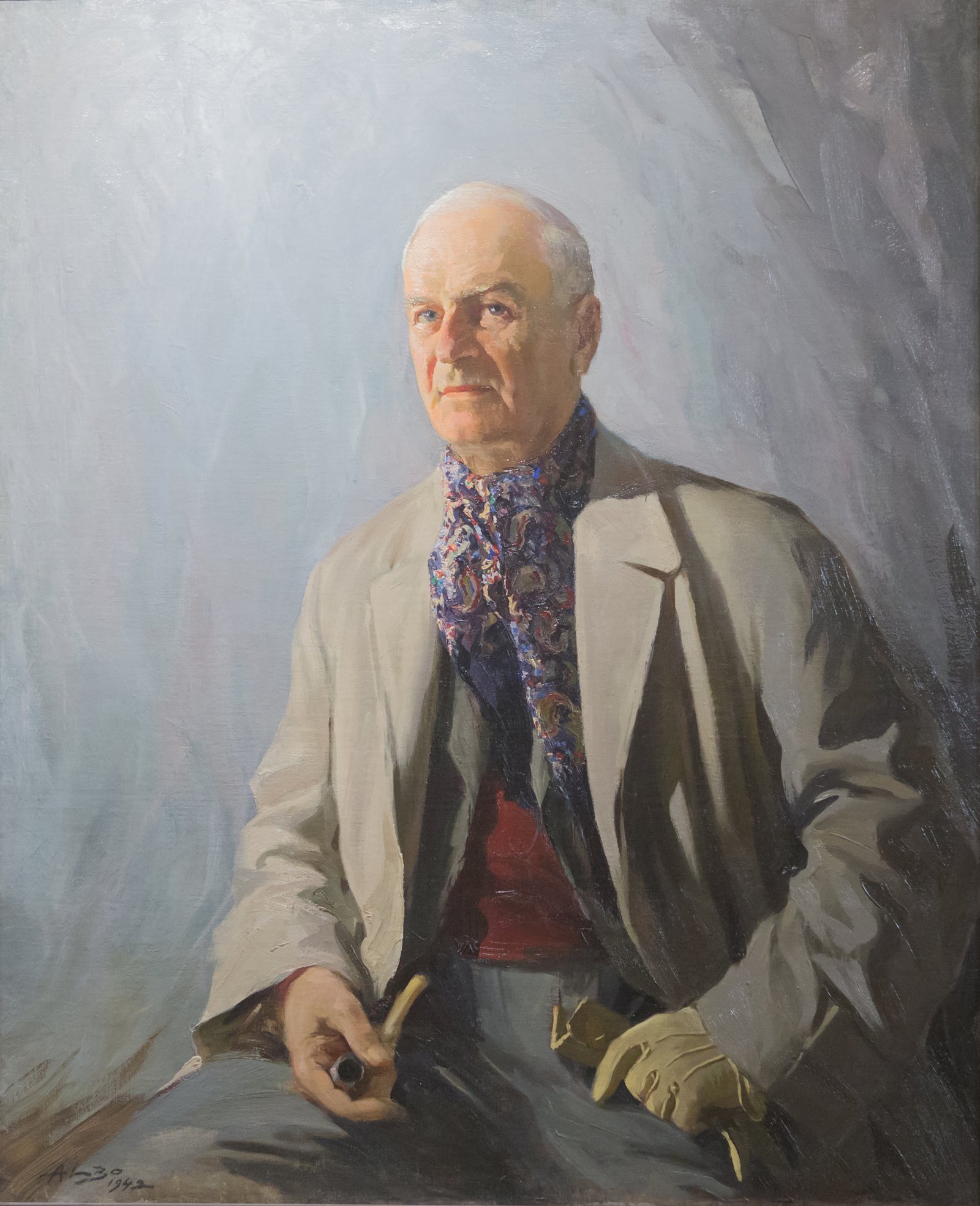 А. Альбо. Портрет художника К. И. Горбатова.1942 г. Масло, холст