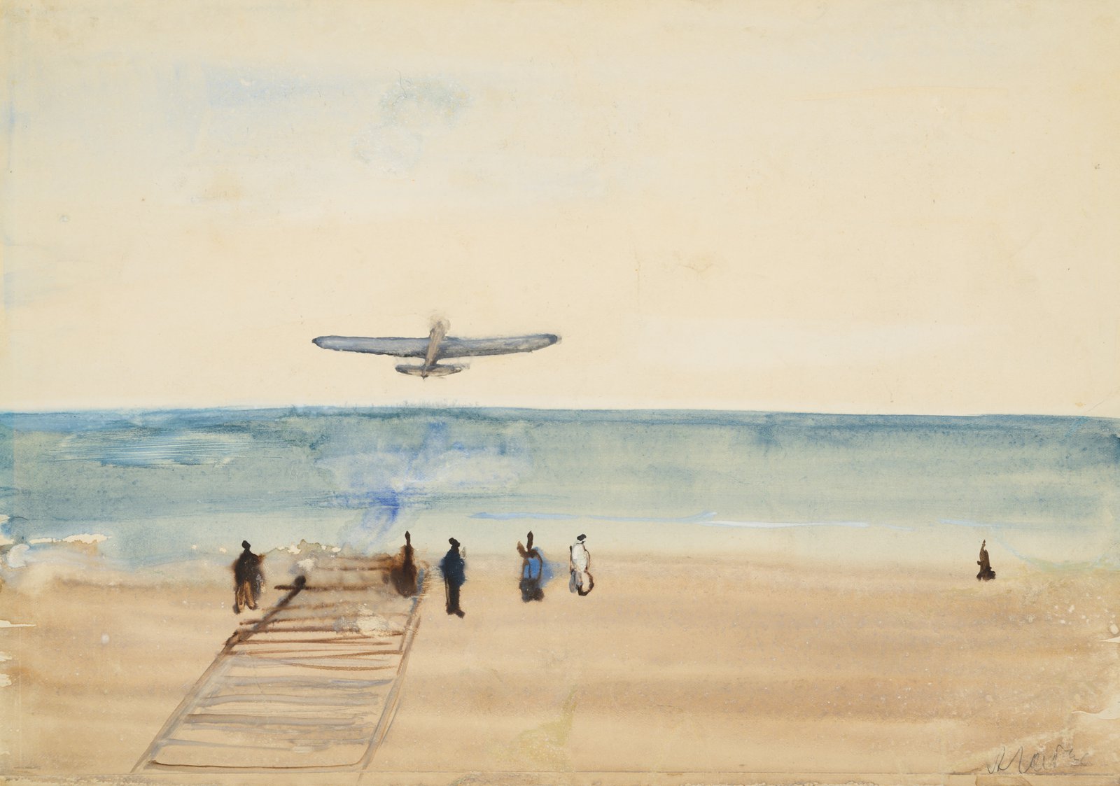 Александр Лабас. Самолёт над морем. 1936 © Собрание Марины Виха © Бескина-Лабас О.М. 2024